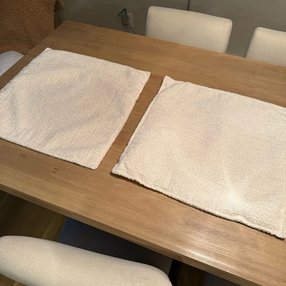 Set of 2 Cream Throw Pillows 20x20